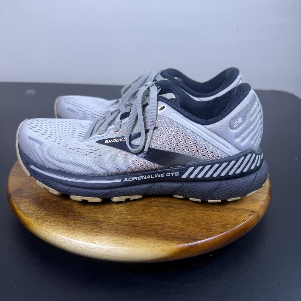 Brooks Women's Adrenaline GTS 22 Athletic Sneakers Grey/Rose/Black Size 6 B